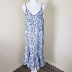 July Morning Floral Ruffle Midi Dress Violet Size Small